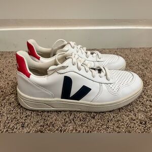 Veja V-10 Leather White Sneakers Women's Size 9